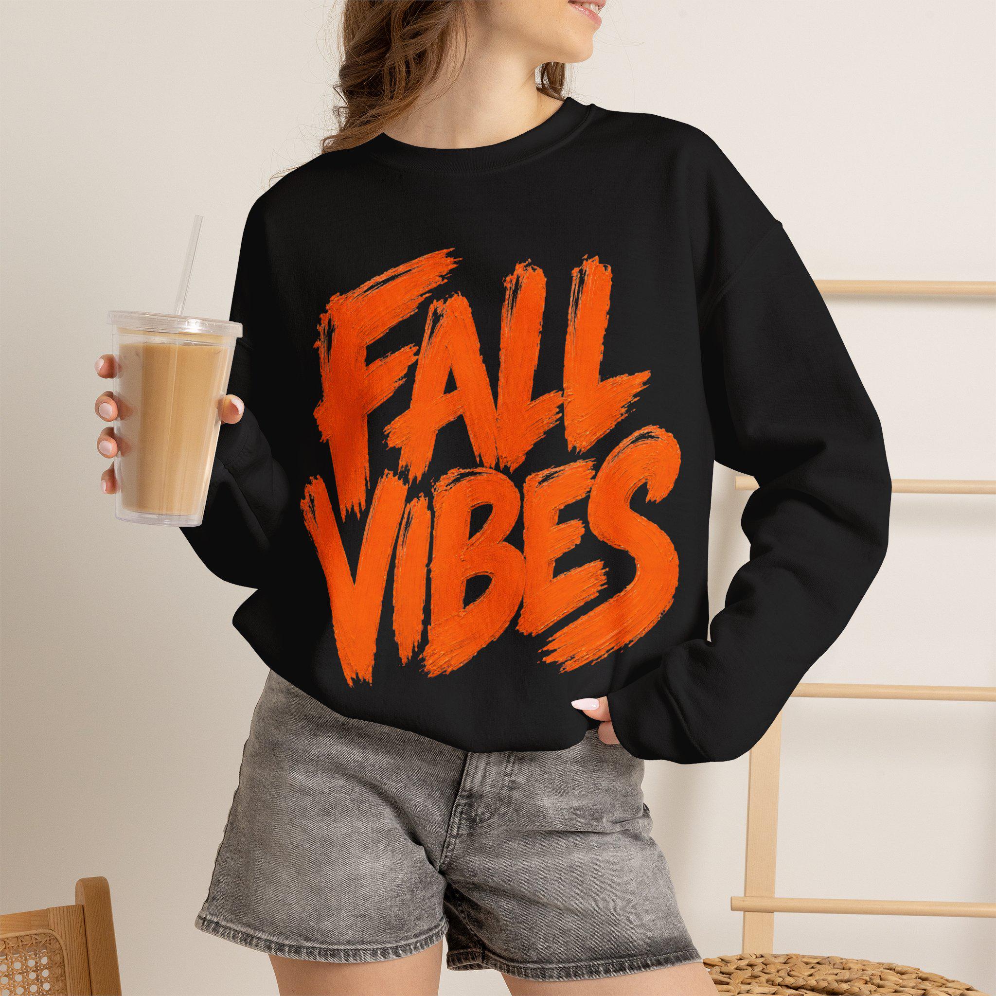 Fall Vibes Sweatshirt, Cute Fall Crewneck Women, Autumn Sweatshirt, Fall Graphic Sweatshirt, Cozy Fall Sweatshirt, Fall Gift for Her,