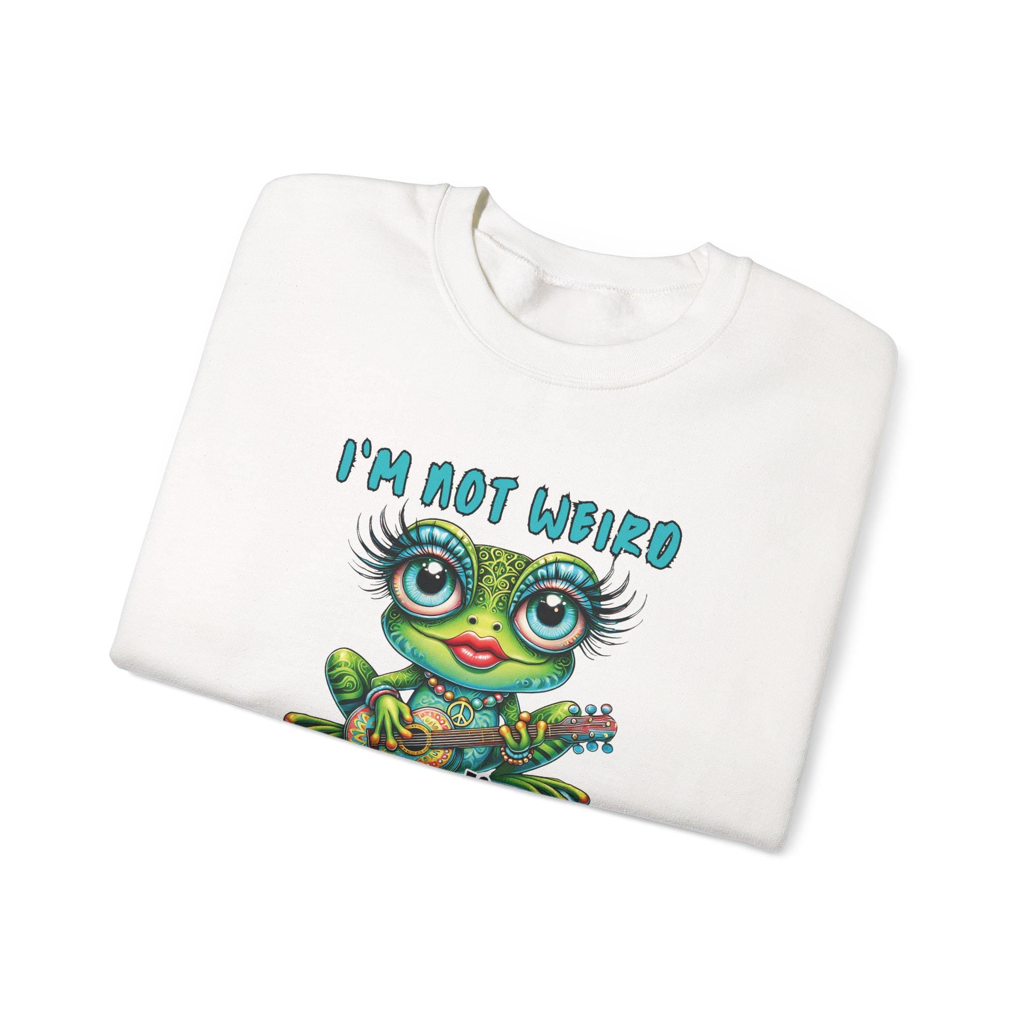 Whimsical Frog Crewneck Sweatshirt: Quirky Nature Lover Gift