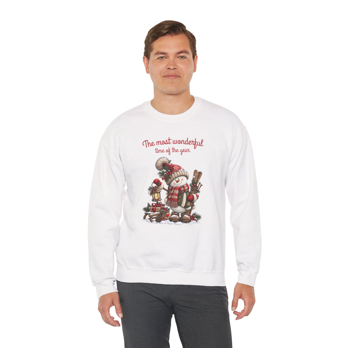 Most Wonderful Time of the Year Sweatshirt, Snowman Christmas Shirt, Vintage Holiday Crewneck, Cute Winter Snowman Tee, Christmas Gift Shirt