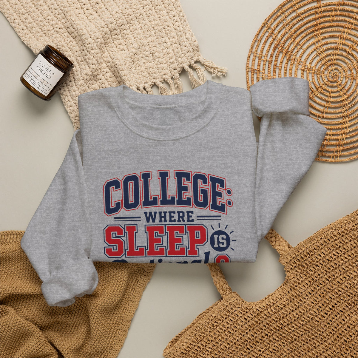 College Where Sleep Is Optional Grades Are Not Guaranteed Sweatshirt Funny College Student Dorm Gift Freshman Graduation Present