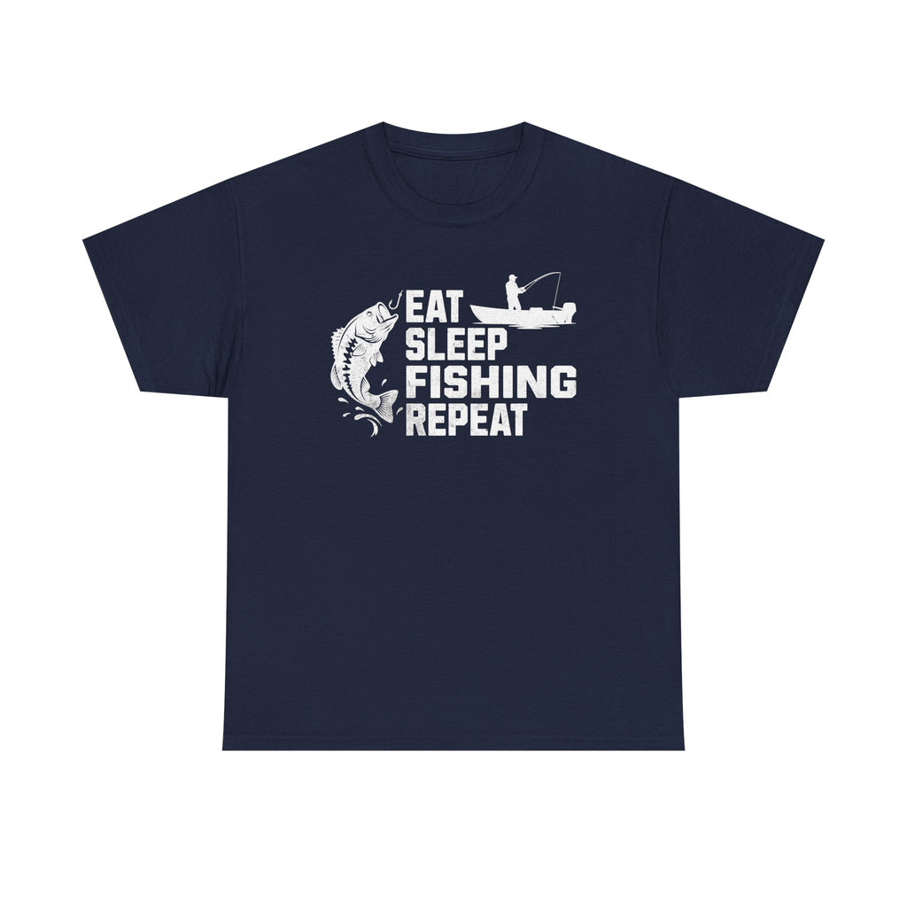 Eat Sleep Fishing Repeat Tee | Fishing Shirt, Bass Angler Graphic, Vintage Style Grunge T-Shirt, Fishing Lover Tee, Unisex, Men's T-Shirt