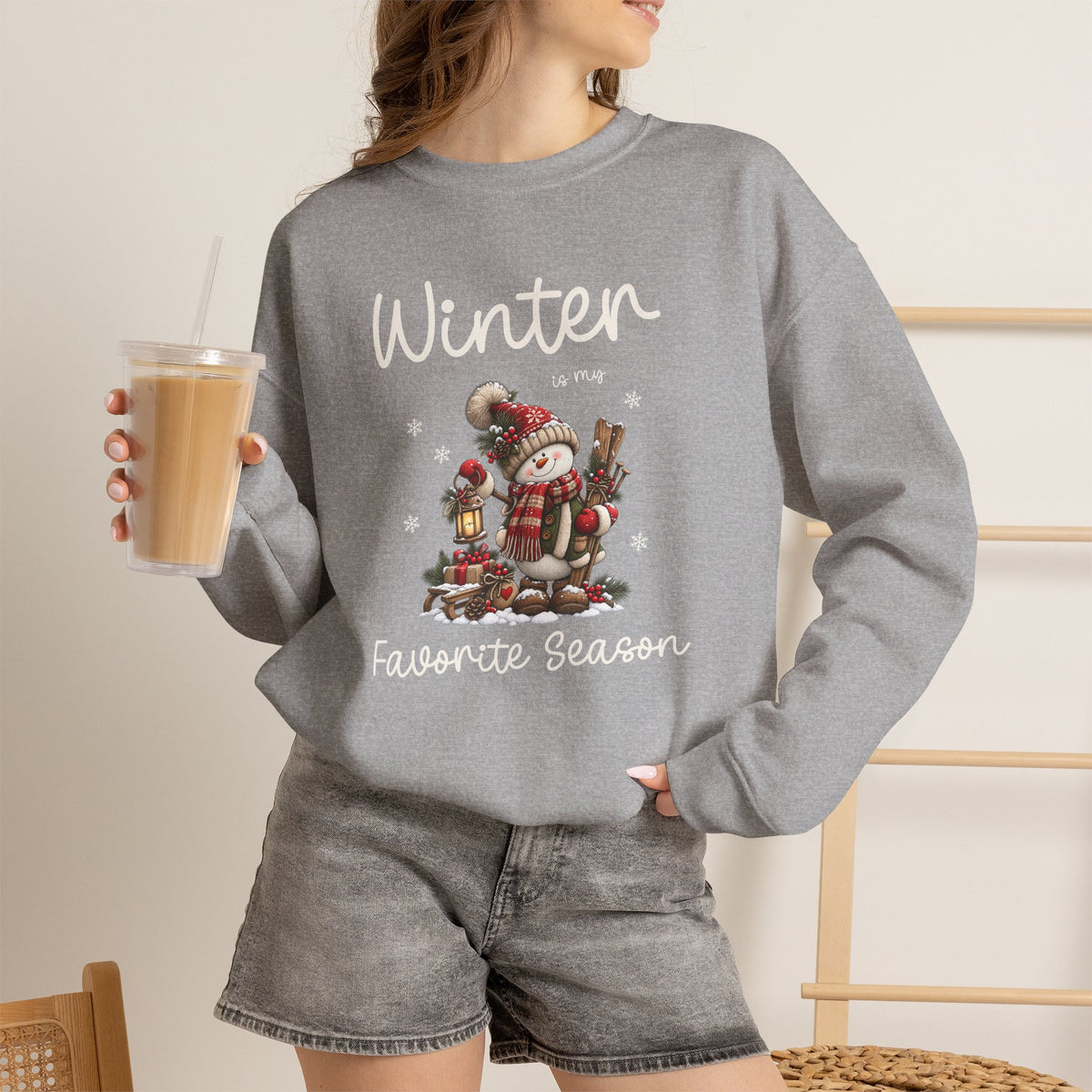 Winter Is My Favorite Season Sweatshirt, Cute Snowman Christmas Sweatshirt, Winter Holiday Shirt, Snowman Lover Gift, Cozy Winter Apparel