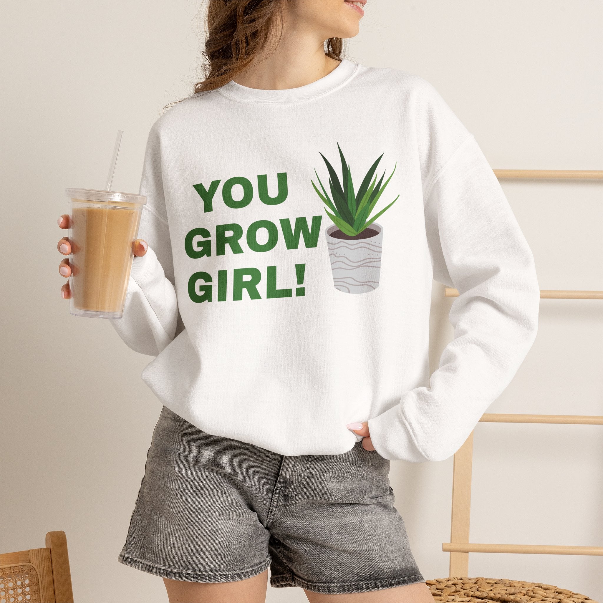You Grow Girl Sweatshirt, Plant Lady Crewneck, Funny Plant Mom Gift, Aloe Plant Shirt, Cottagecore Sweatshirt, Plant Lover Gift for Her