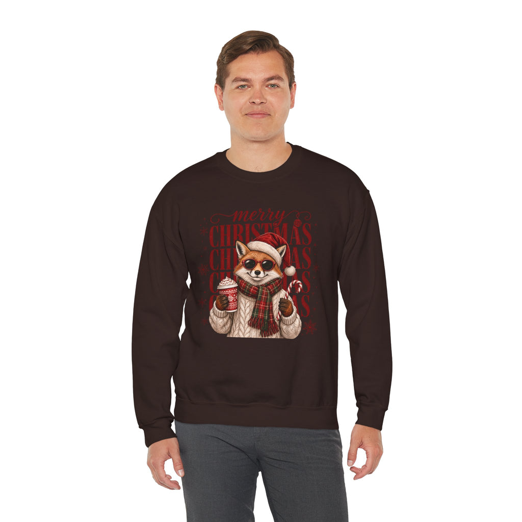 Christmas Fox Sweatshirt, Cute Fox Santa Hat Shirt, Merry Christmas Sweater, Woodland Animal Christmas Shirt, Cozy Cocoa Winter Sweatshirt
