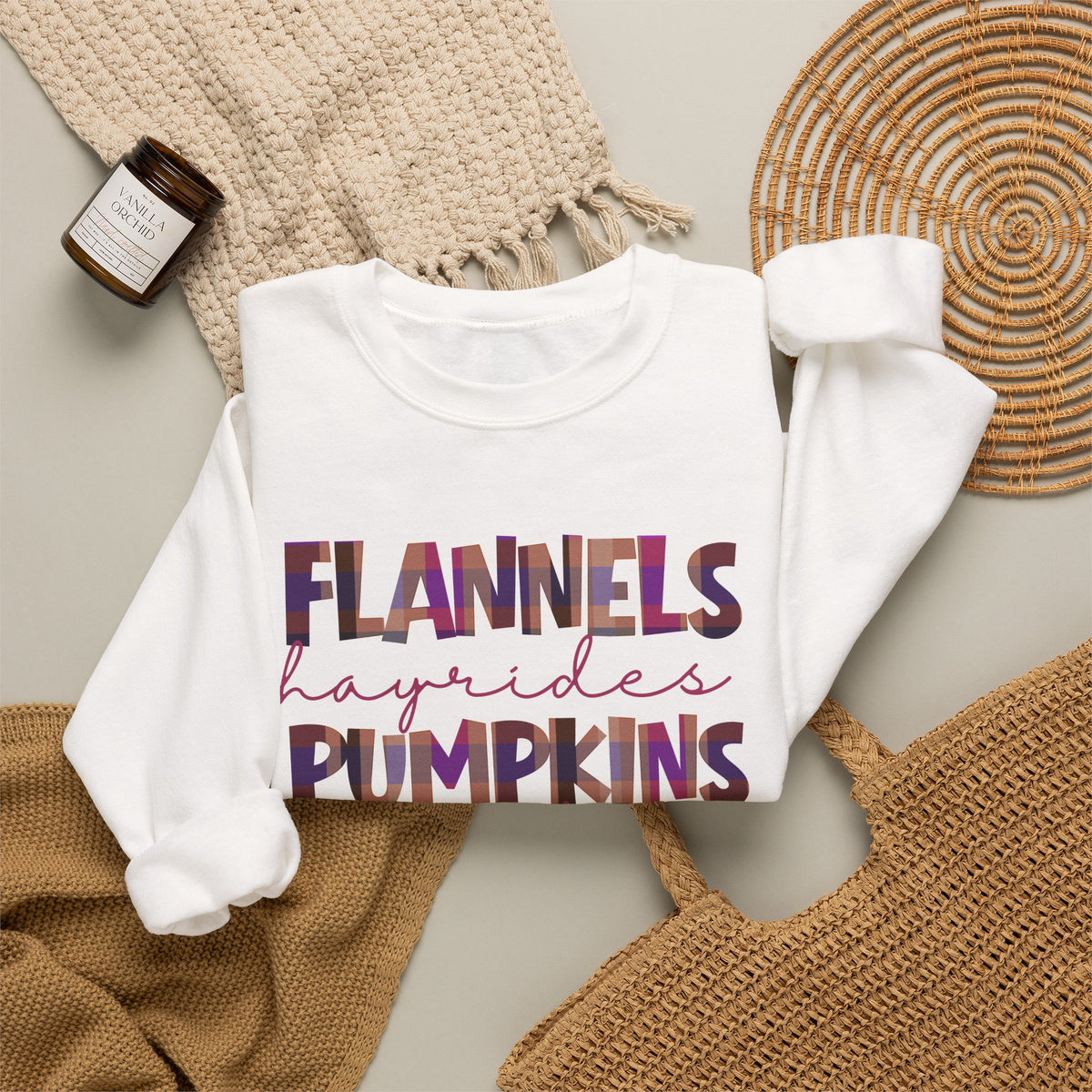 Fall Sweatshirt Flannels Pumpkins Bonfires Hayrides Sweaters Plaid Autumn Crewneck Cozy Fall Shirt Gift for Her