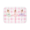 Ballerina Bath Mat, Pink Gingham Ballet Bathroom Rug, Girls Coquette Bathroom Decor, Dance Studio Gift, Pink Plaid Kids Bath Mat Nursery