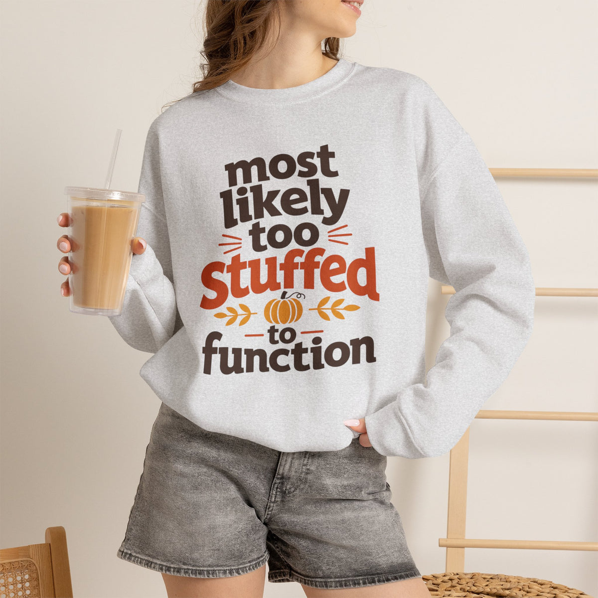 Most Likely To Be Stuffed To Function Sweatshirt, Funny Thanksgiving Shirt, Family Matching Turkey Day Sweater, Fall Food Coma Sweatshirt