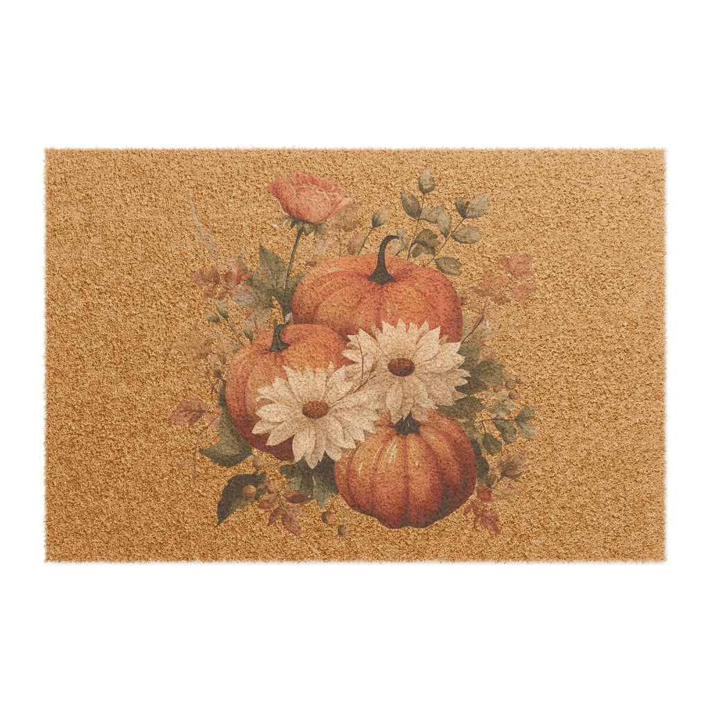Fall Doormat Pumpkin Daisy Welcome Mat Autumn Front Porch Decor Farmhouse Entryway Rug Thanksgiving Housewarming Gift Coir Door Mat