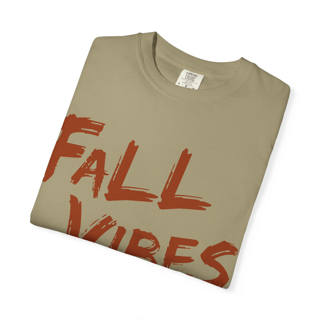 Fall Vibes T-Shirt Women Autumn Tee Brush Stroke Letters Pumpkin Season Fall Graphic Shirt Oversized Fall Top Gift Her, Casual Fall T-Shirt