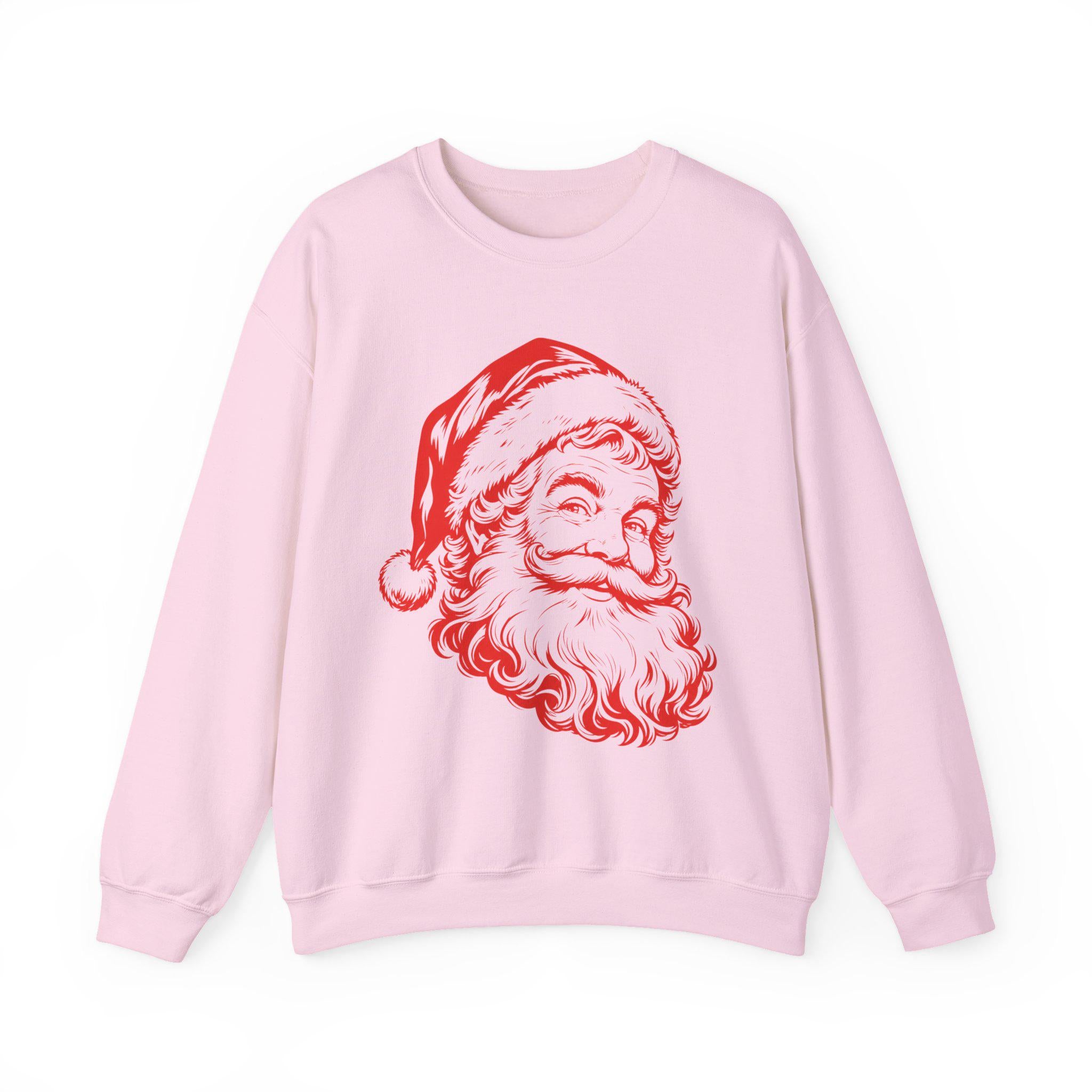 Vintage Santa Claus Sweatshirt, Retro Santa Face Crewneck, Classic Christmas,Santa Head Graphic Sweatshirt, Cute Christmas Crewneck