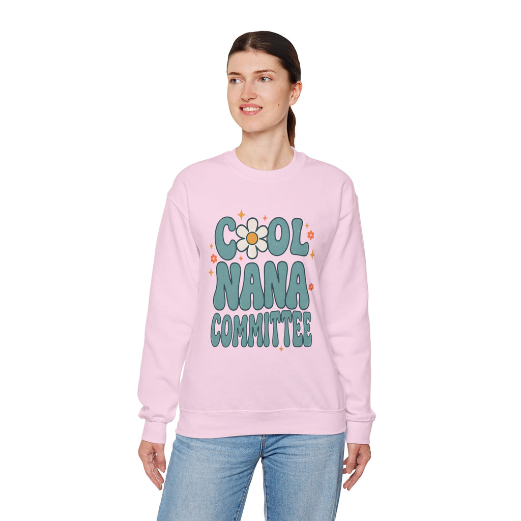 Cool Nana Committee Sweatshirt, Retro Grandma Crewneck, Daisy Flower Nana Gift, Mothers Day Gift for Grandma, Pregnancy Announcement