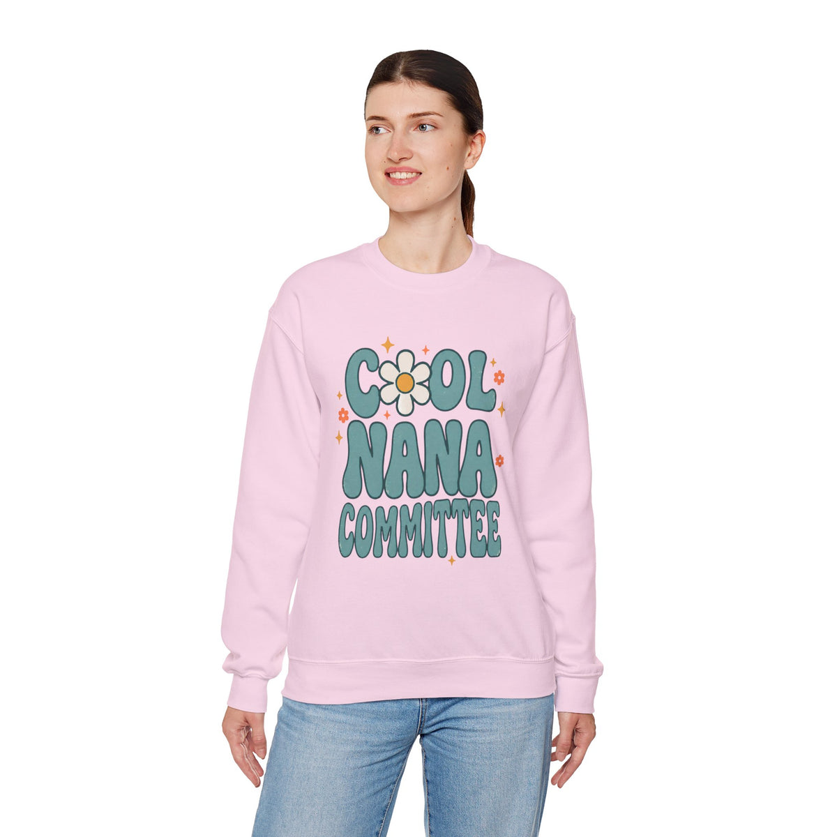Cool Nana Committee Sweatshirt, Retro Grandma Crewneck, Daisy Flower Nana Gift, Mothers Day Gift for Grandma, Pregnancy Announcement