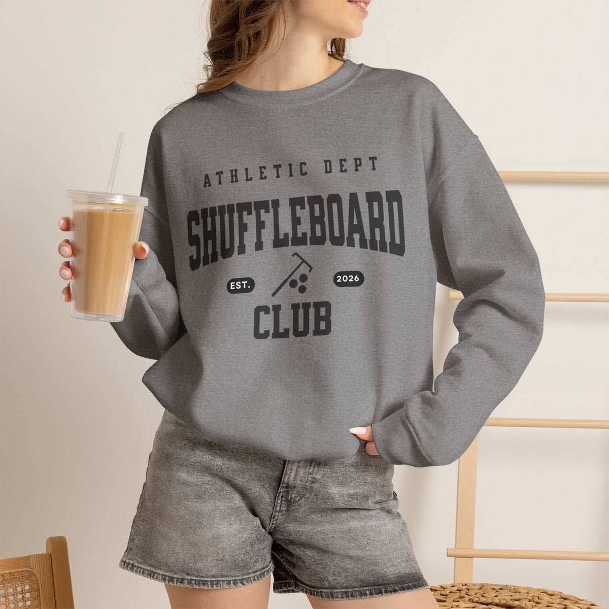 Shuffleboard Club Crewneck Sweatshirt | Athletic Dept Graphic