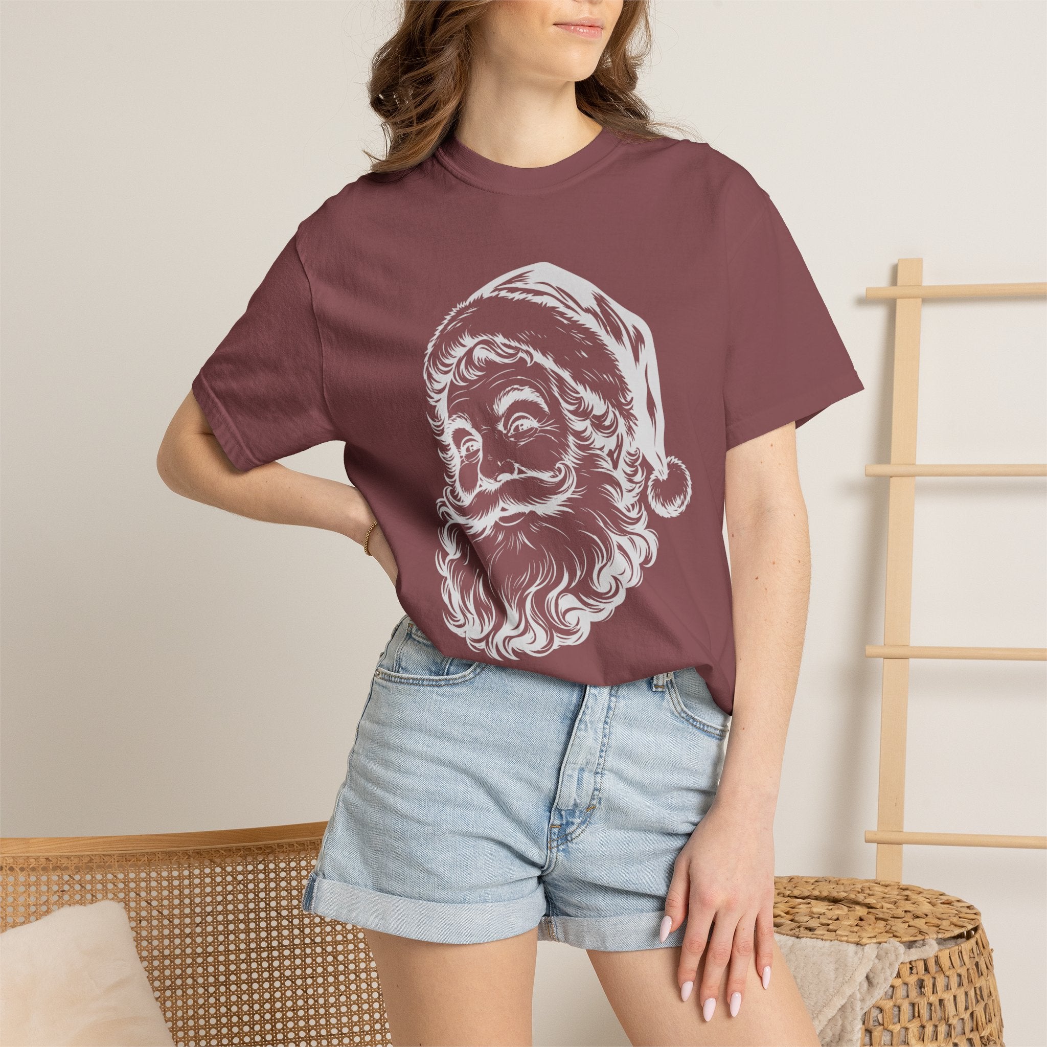 Vintage Santa Claus T-Shirt, Retro Santa Face Tee, Classic Christmas Shirt Women, Holiday Graphic Tee, Santa Head Shirt, Xmas Gift for Her