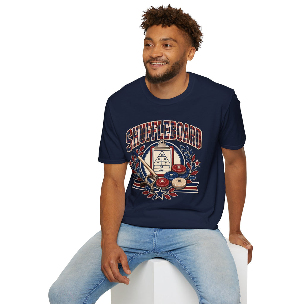 Shuffleboard Graphic T-Shirt | Vintage Shuffleboard Court Design