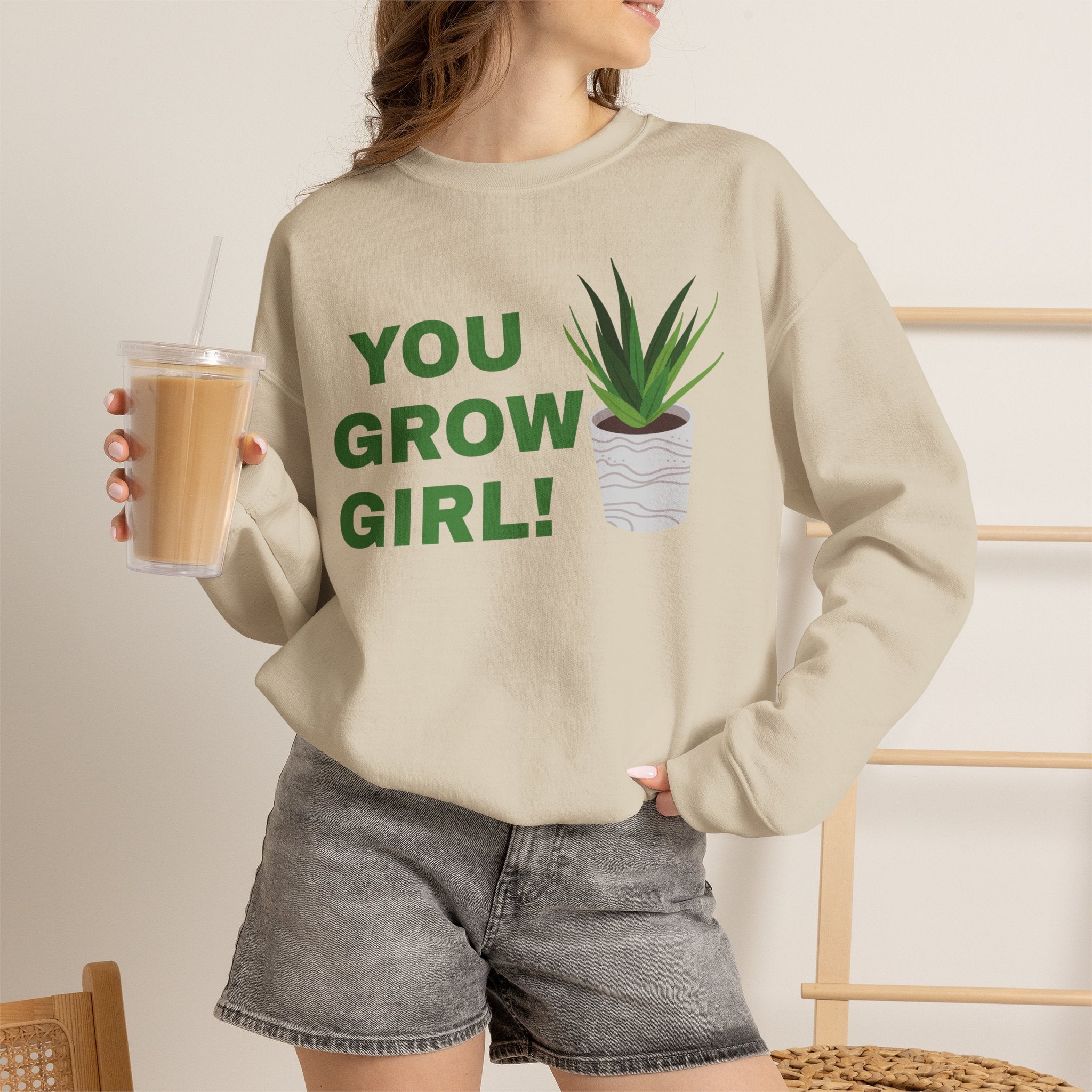 You Grow Girl Sweatshirt, Plant Lady Crewneck, Funny Plant Mom Gift, Aloe Plant Shirt, Cottagecore Sweatshirt, Plant Lover Gift for Her