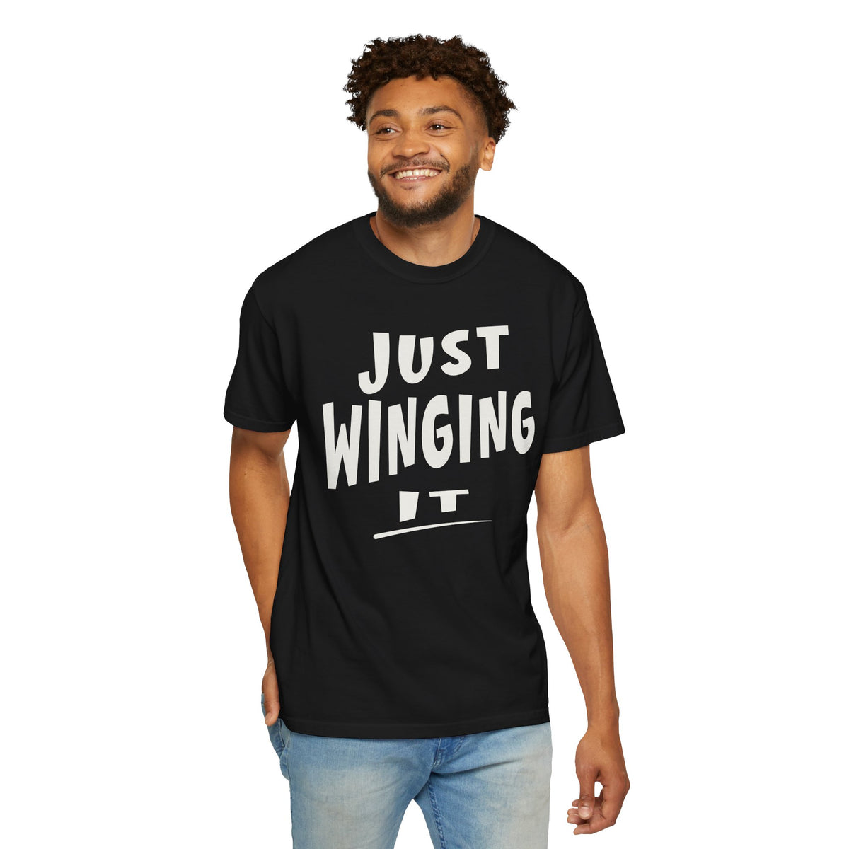 Just Winging It Shirt, Funny Graphic Tee, Oversized Fit T-Shirt, Sarcastic Quote Tee, Beach Vacation Shirt, Gift for Her, Mom Shirt
