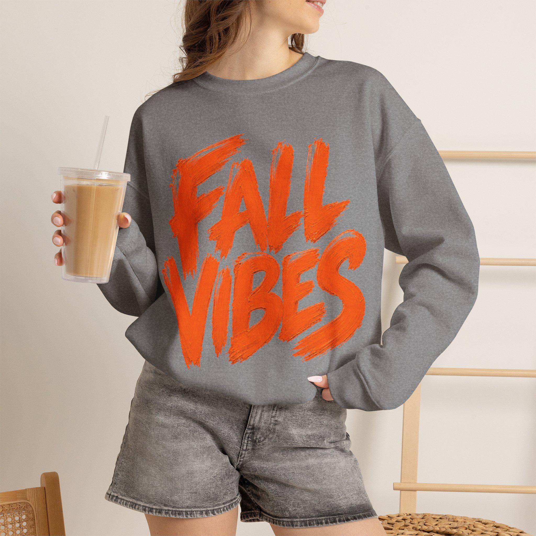 Fall Vibes Sweatshirt, Cute Fall Crewneck Women, Autumn Sweatshirt, Fall Graphic Sweatshirt, Cozy Fall Sweatshirt, Fall Gift for Her,
