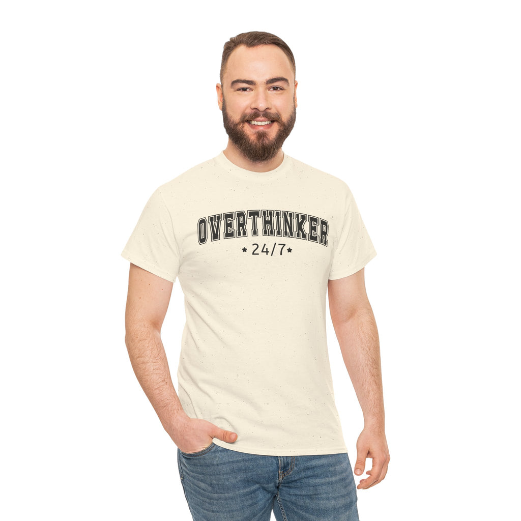 Overthinker 24/7 Tee | Graphic Mental Health Typography, Casual Shirt, Statement T-shirt, Basic T-shirt, Casual Tee, Unisex, Popular Tee