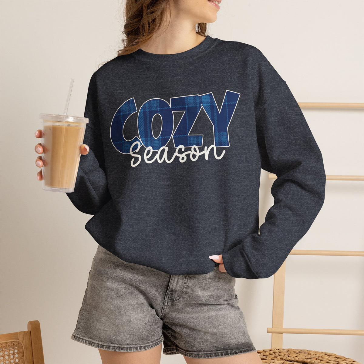 Cozy Season Sweatshirt, Plaid Cozy Season Shirt, Fall Sweatshirt, Cozy Season Crewneck, Autumn Sweatshirt, Fall Plaid Shirt, Fall Gift