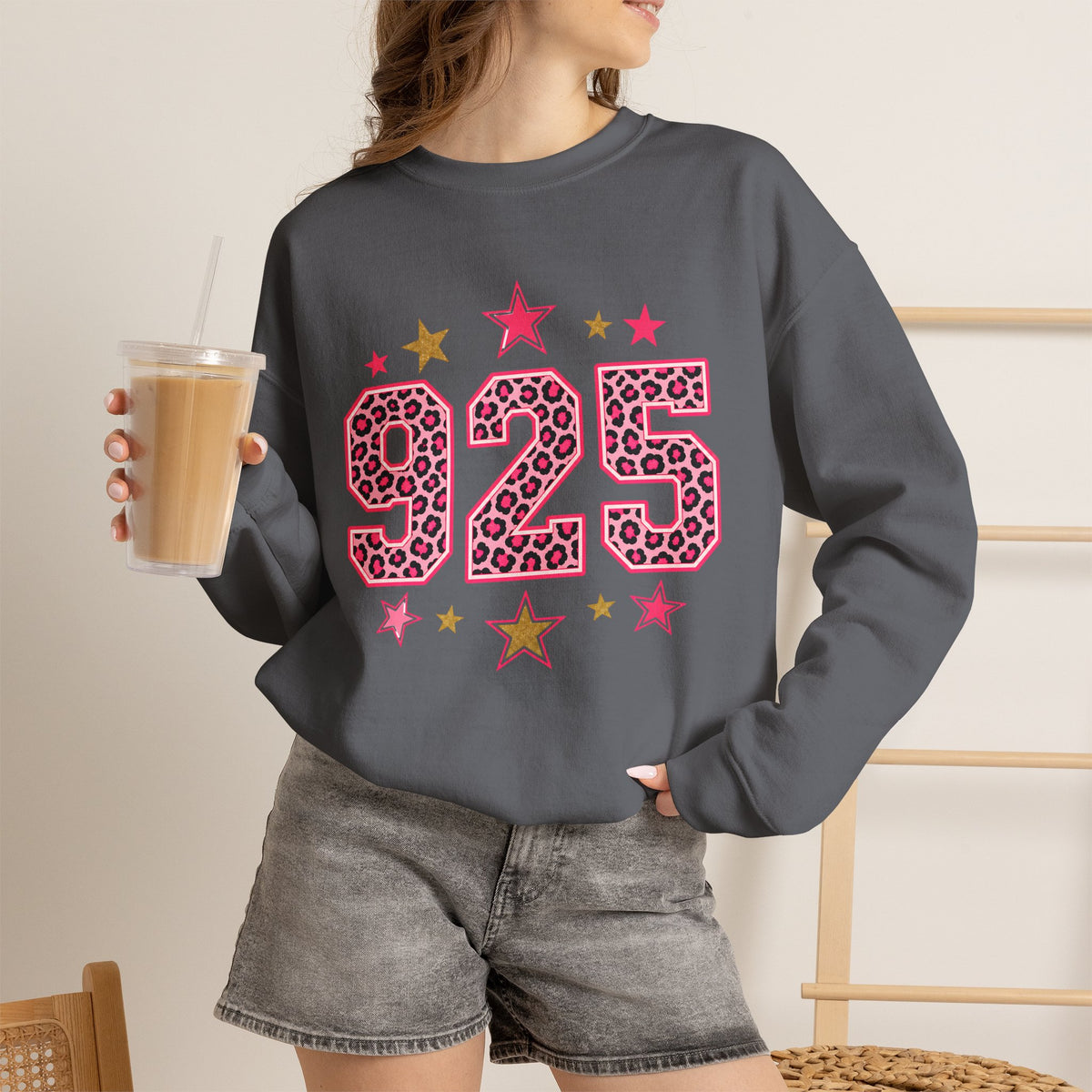 925 Leopard Star Top, Pink Gold Number Sweatshirt, Cheetah Print Birthday Shirt, Trendy Graphic Tee, Western Star Shirt, Custom Number Shirt