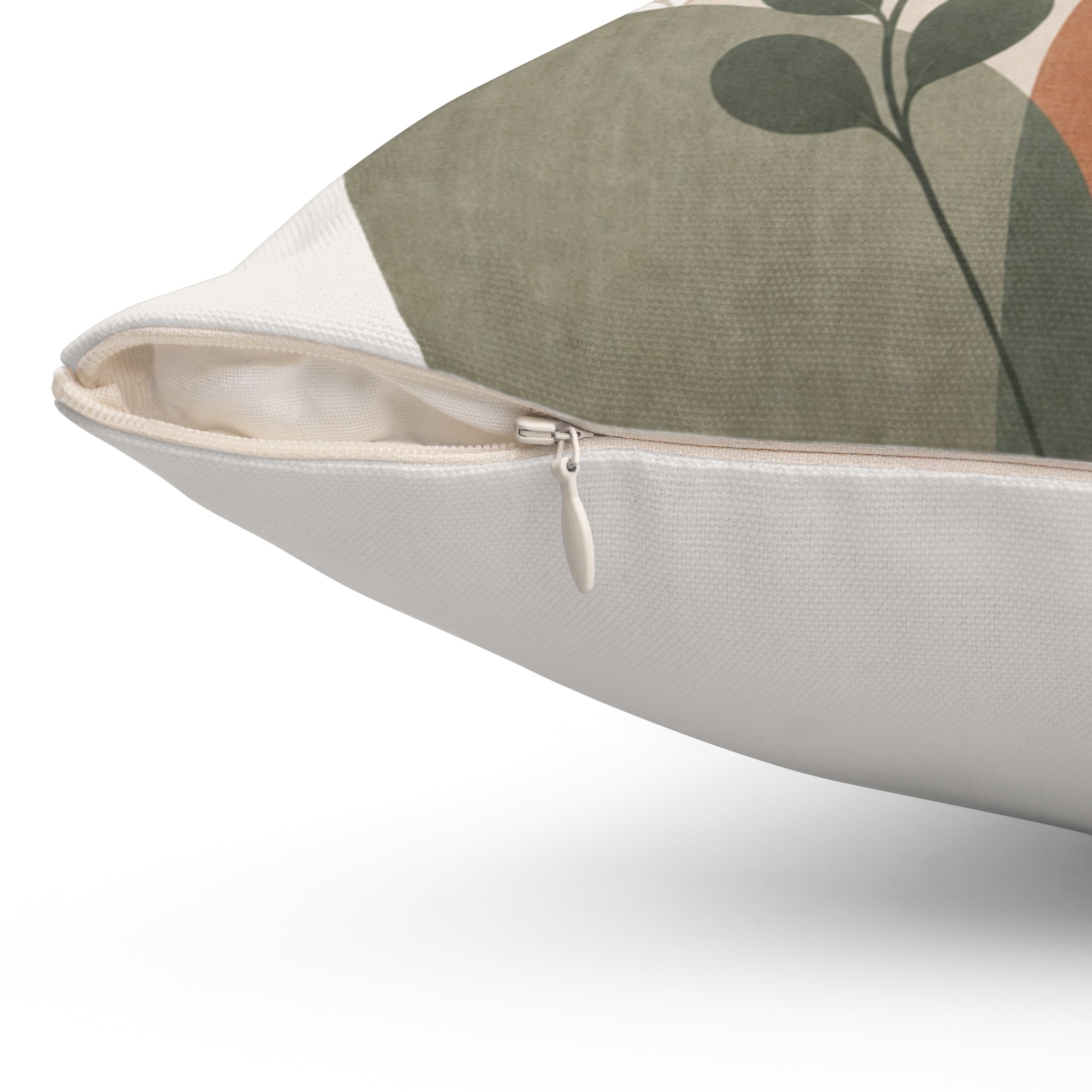 Boho Botanical Throw Pillow Cover, Sage Green Terracotta Floral Leaf Pillow Case, Mid Century Modern Plant Decor, Cottagecore Sofa Cushion