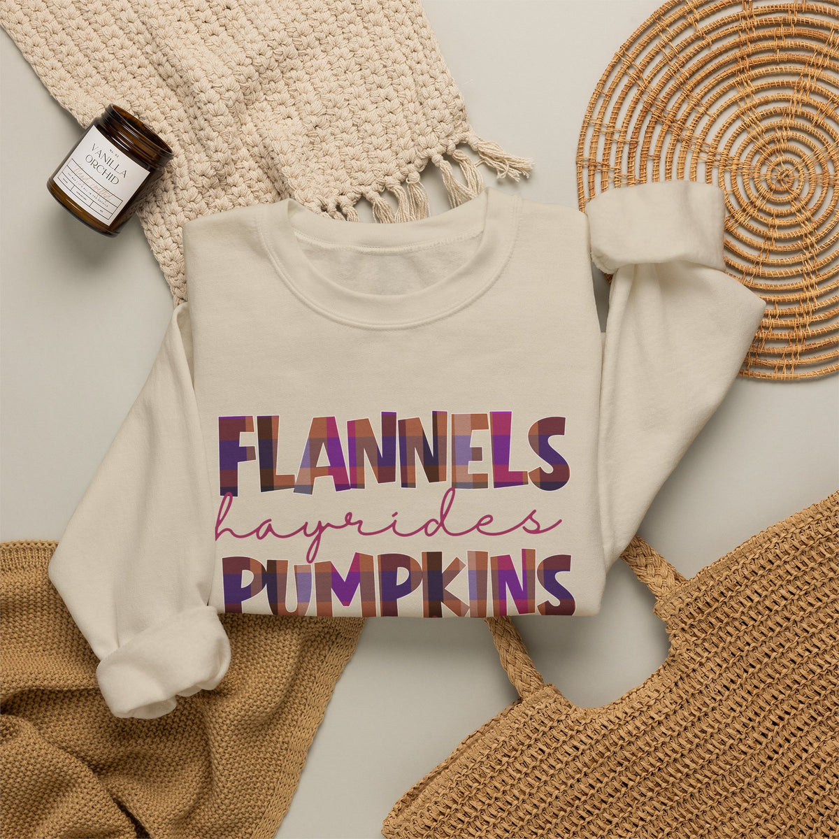 Fall Sweatshirt Flannels Pumpkins Bonfires Hayrides Sweaters Plaid Autumn Crewneck Cozy Fall Shirt Gift for Her