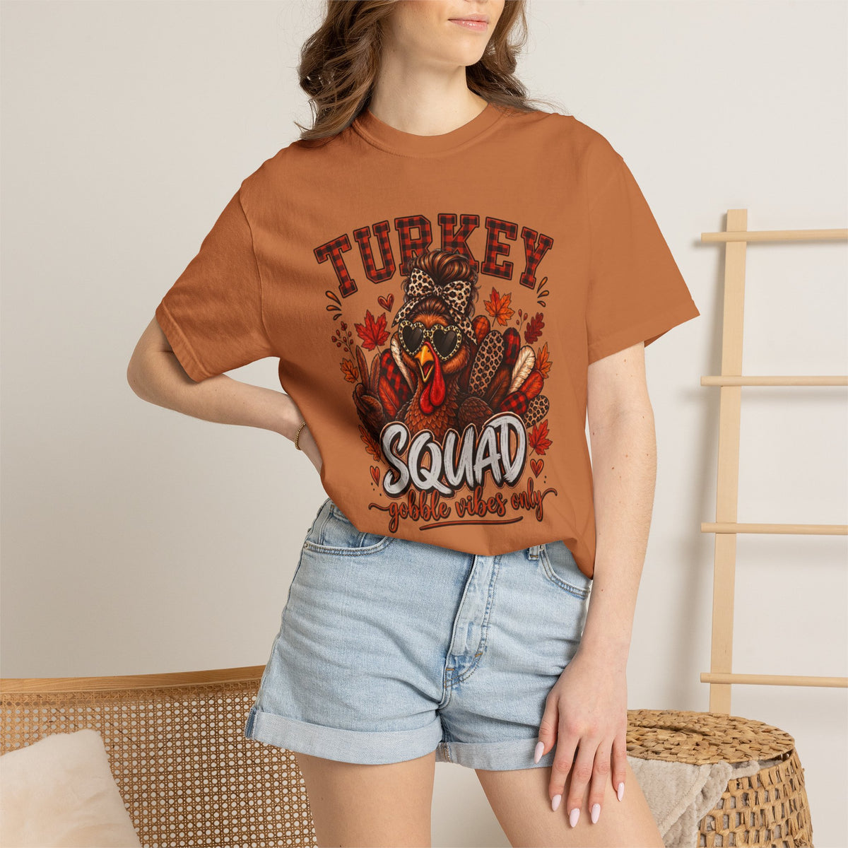 Comfort Colors Turkey Squad T-Shirt, Funny Thanksgiving Shirt, Turkey With Sunglasses T-Shirt, Fall Autumn T-Shirt, Thanksgiving Gift