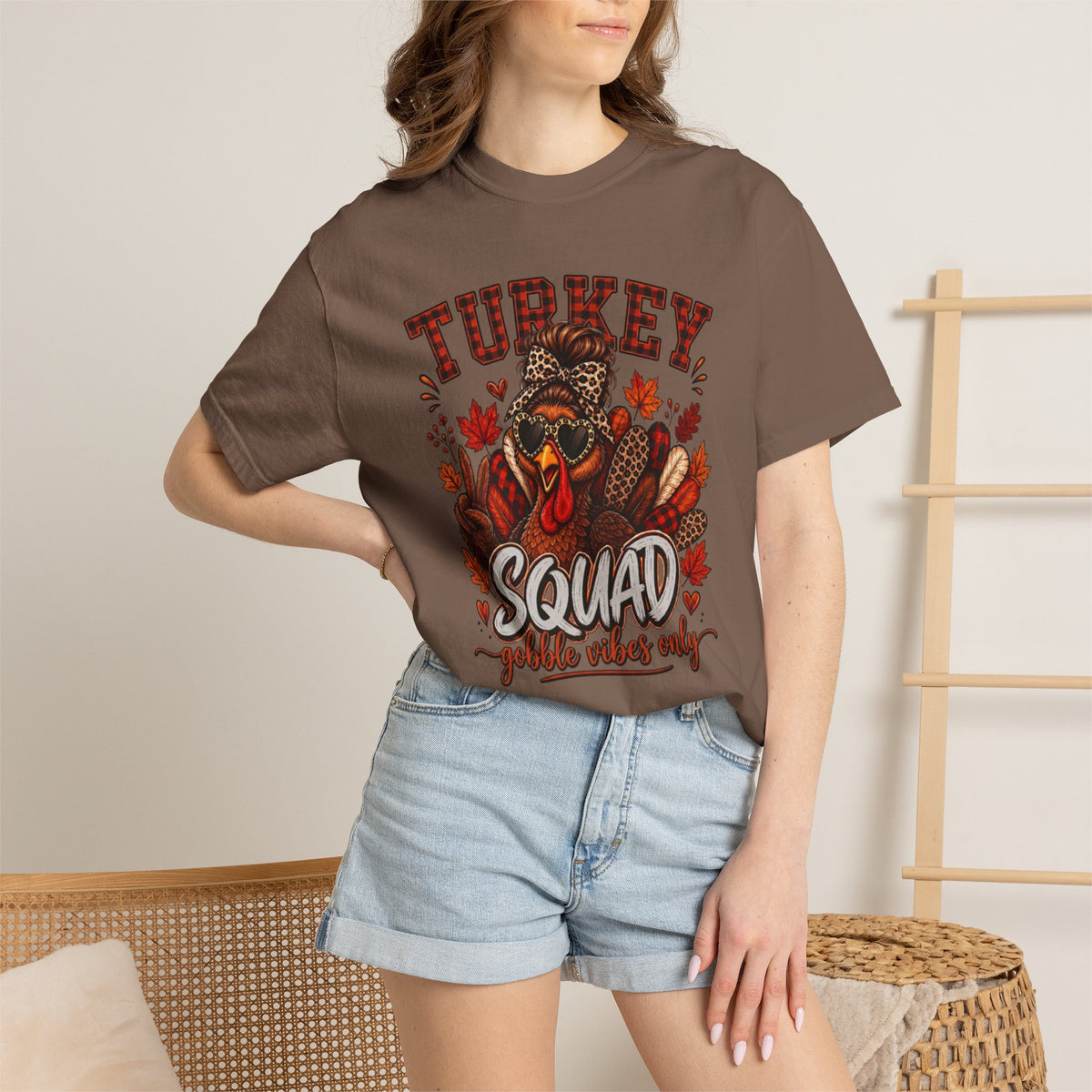Comfort Colors Turkey Squad T-Shirt, Funny Thanksgiving Shirt, Turkey With Sunglasses T-Shirt, Fall Autumn T-Shirt, Thanksgiving Gift