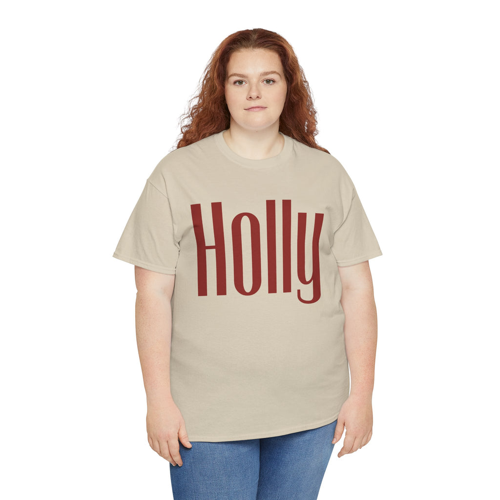 Holly Christmas Gildan TShirt, Red Holly Crewneck, Retro Holiday Top, Girl Christmas Shirt, Cozy Winter Crew Neck, Xmas Gift for Her