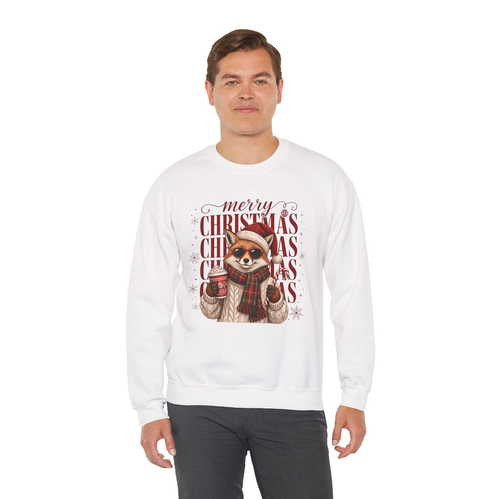 Christmas Fox Sweatshirt, Cute Fox Santa Hat Shirt, Merry Christmas Sweater, Woodland Animal Christmas Shirt, Cozy Cocoa Winter Sweatshirt