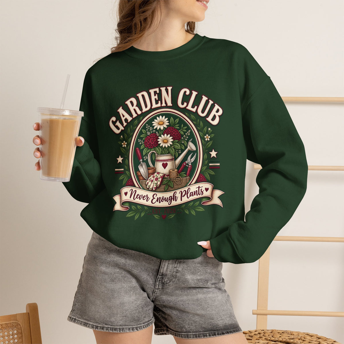 Garden Club Sweatshirt, Never Enough Plants Shirt, Gardening Sweatshirt, Plant Lady Gift, Flower Garden Crewneck, Gardener Gift For Her