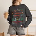Nativity Christmas Sweatshirt, Twinkle Bright Ugly Christmas Sweater Style, Faux Cross Stitch Santa Reindeer Holiday Crewneck Gift