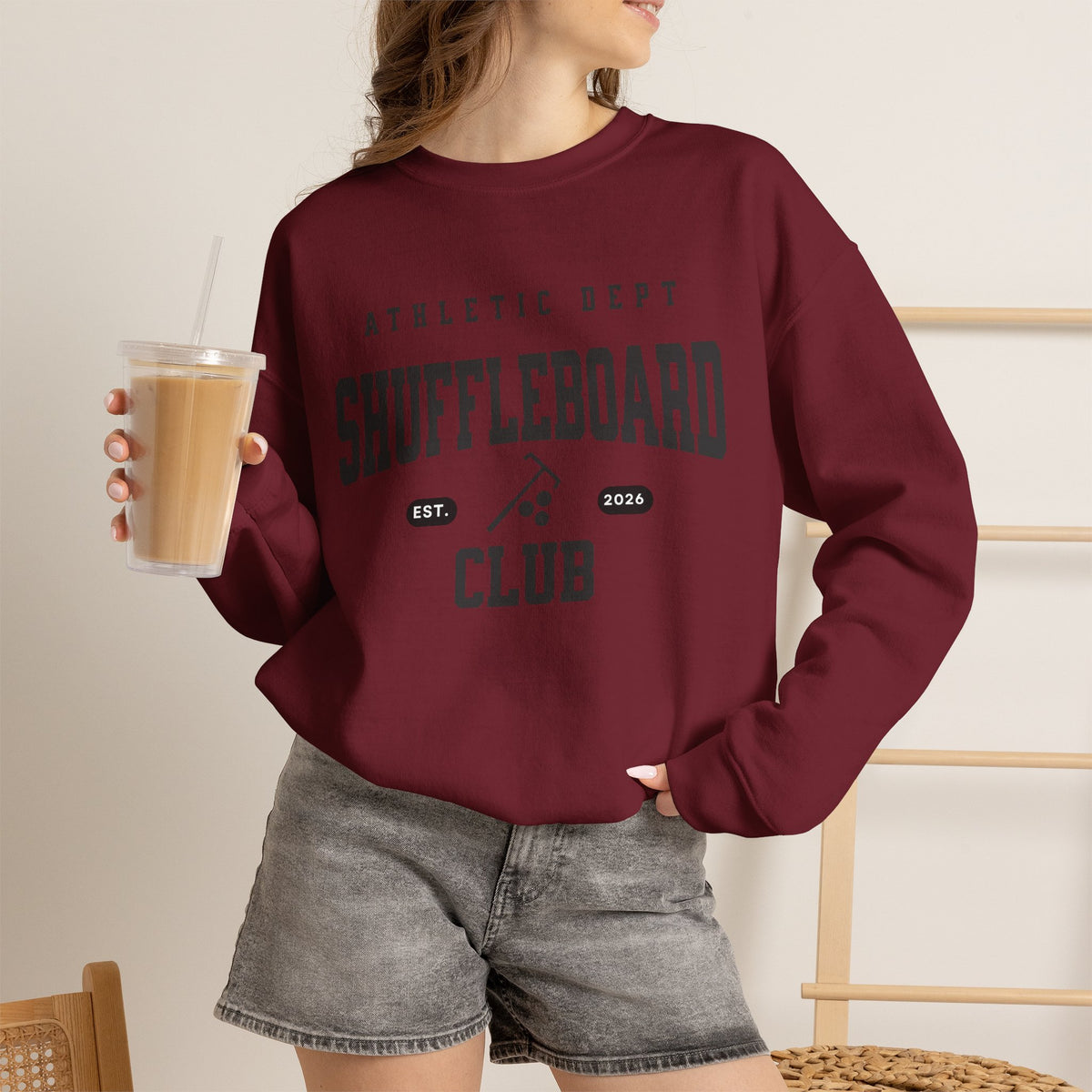 Shuffleboard Club Crewneck Sweatshirt | Athletic Dept Graphic