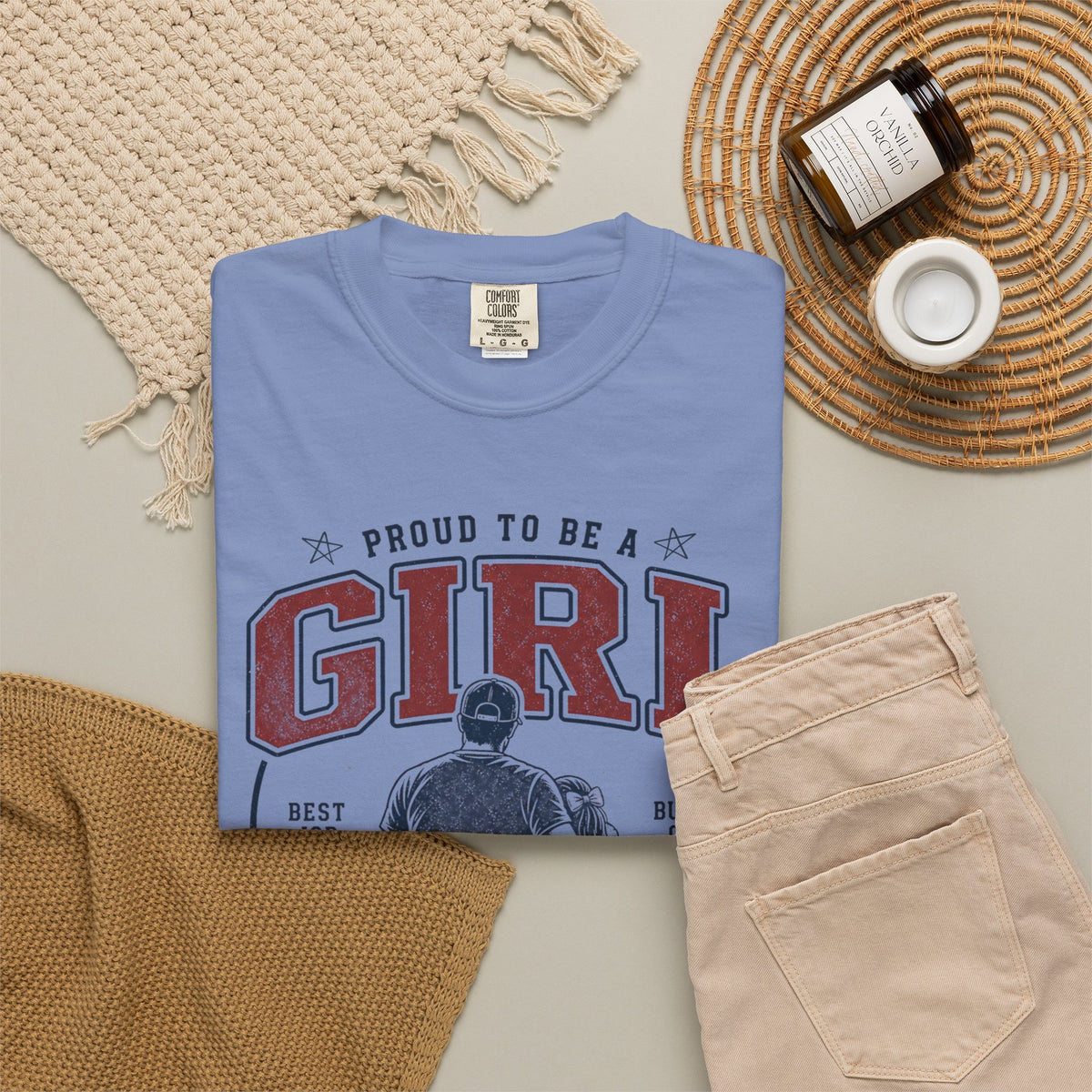 Girl Dad Shirt, Proud To Be A Girl Dad Tee, Best Job Ever Shirt, Built On Love, Baseball Dad Gift, Fathers Day Shirt, Dad Of Girls T-Shirt