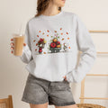 Fall Pumpkin Wagon Cute Autumn Harvest Sweatshirt, Thanksgiving Fall Leaves Shirt, Watercolor Pumpkin Apple Cart, Gift for Fall Lovers