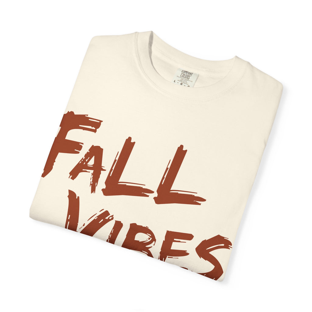 Fall Vibes T-Shirt Women Autumn Tee Brush Stroke Letters Pumpkin Season Fall Graphic Shirt Oversized Fall Top Gift Her, Casual Fall T-Shirt
