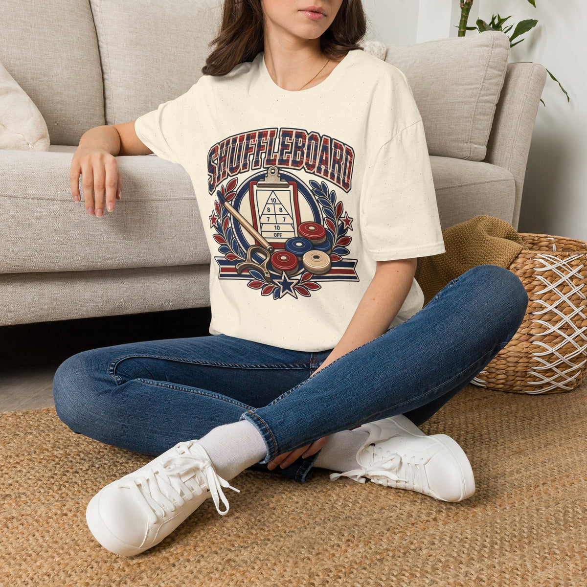 Shuffleboard Graphic T-Shirt | Vintage Shuffleboard Court Design