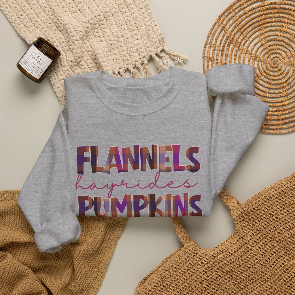 Fall Sweatshirt Flannels Pumpkins Bonfires Hayrides Sweaters Plaid Autumn Crewneck Cozy Fall Shirt Gift for Her