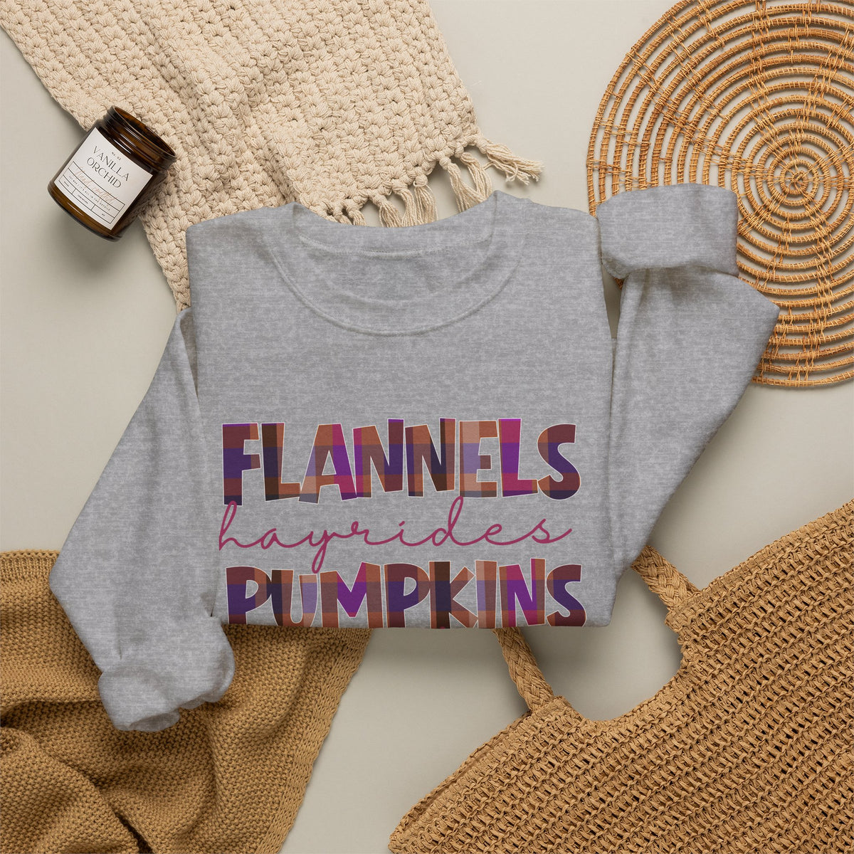Fall Sweatshirt Flannels Pumpkins Bonfires Hayrides Sweaters Plaid Autumn Crewneck Cozy Fall Shirt Gift for Her