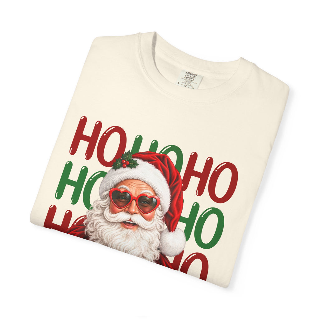 Comfort Color Retro Santa Sunglasses Shirt, Ho Ho Ho Christmas T-Shirt, Santa Claus Tee, Holiday Santa Shirt, Xmas Gift, Christmas Party Top