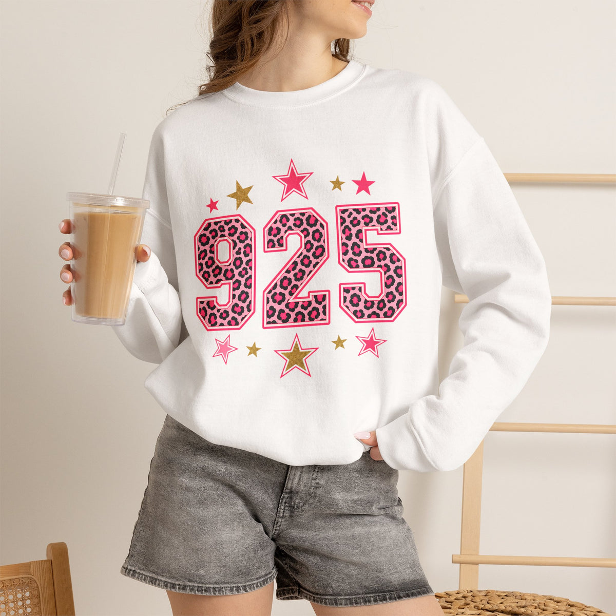 925 Leopard Star Top, Pink Gold Number Sweatshirt, Cheetah Print Birthday Shirt, Trendy Graphic Tee, Western Star Shirt, Custom Number Shirt