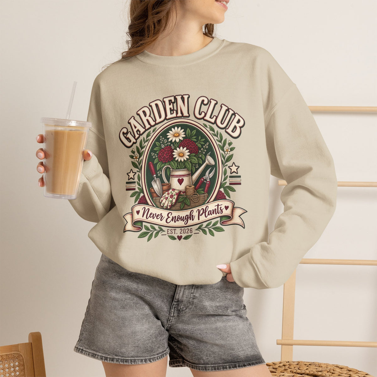 Garden Club Sweatshirt, Never Enough Plants Shirt, Gardening Sweatshirt, Plant Lady Gift, Flower Garden Crewneck, Gardener Gift For Her
