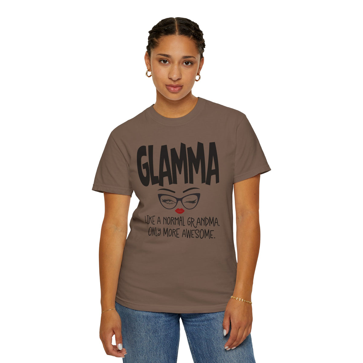 Glamma T-Shirt — "Glamma: Like a Normal Grandma, Only More Awesome" Graphic Tee