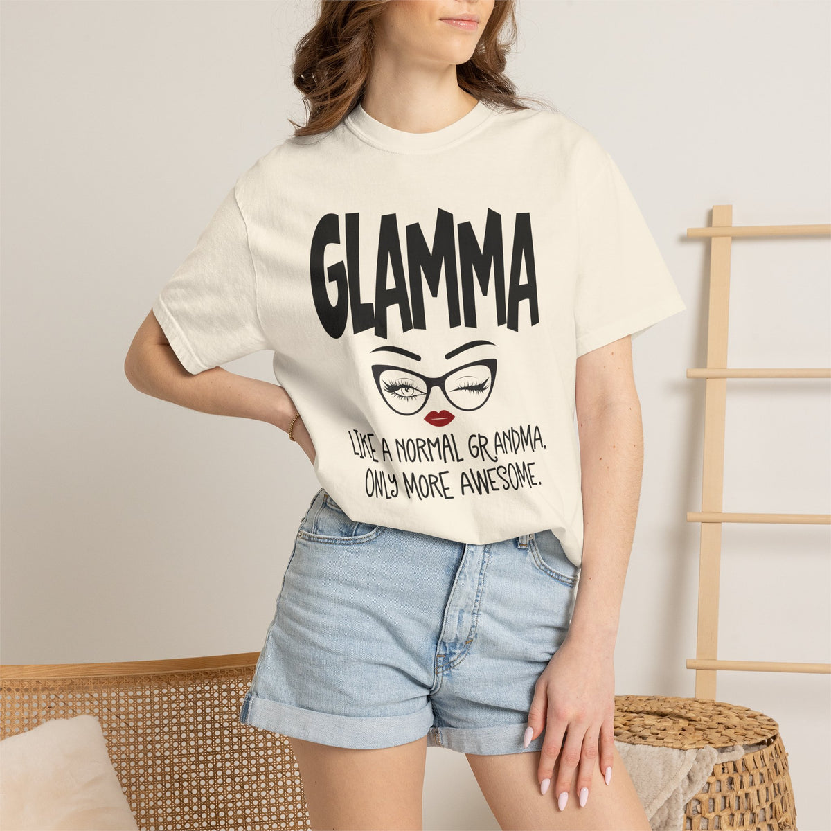 Glamma T-Shirt — "Glamma: Like a Normal Grandma, Only More Awesome" Graphic Tee