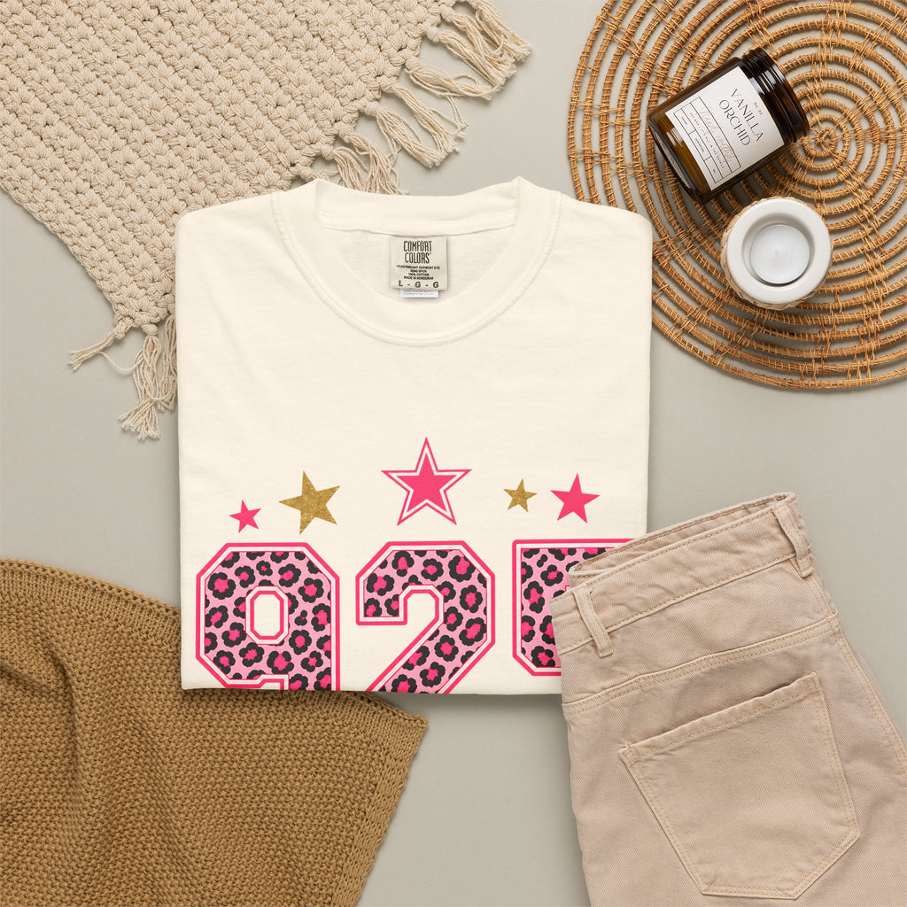 Comfort Color 925 Leopard Star Shirt, Cheetah Print Birthday Shirt, Trendy Dolly Day Graphic Tee, Western Star Shirt, Custom Number Shirt