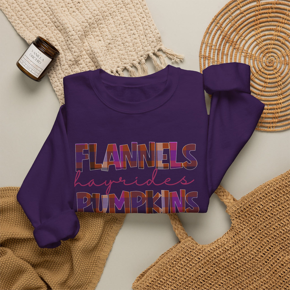 Fall Sweatshirt Flannels Pumpkins Bonfires Hayrides Sweaters Plaid Autumn Crewneck Cozy Fall Shirt Gift for Her