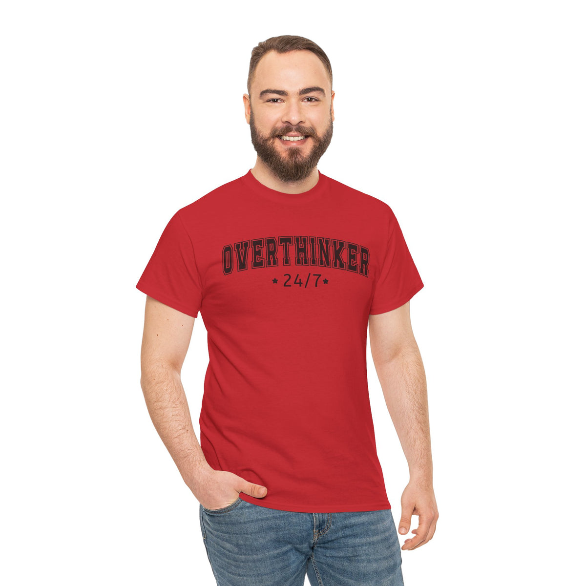 Overthinker 24/7 Tee | Graphic Mental Health Typography, Casual Shirt, Statement T-shirt, Basic T-shirt, Casual Tee, Unisex, Popular Tee