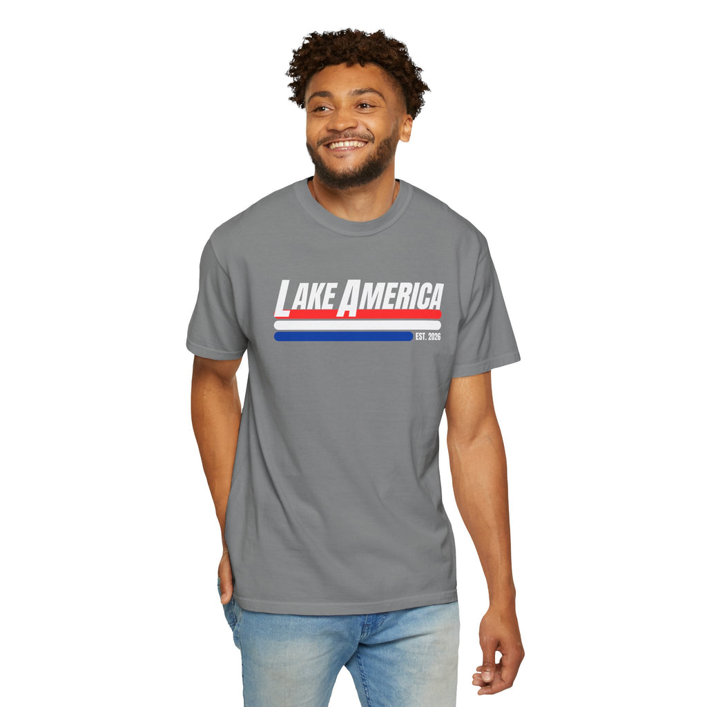 Lake America Shirt, Patriotic Lake Life Tee, 4th of July Shirt, American Flag Lake Shirt, Summer Lake Tee, Boating Shirt, Unisex T-Shirt