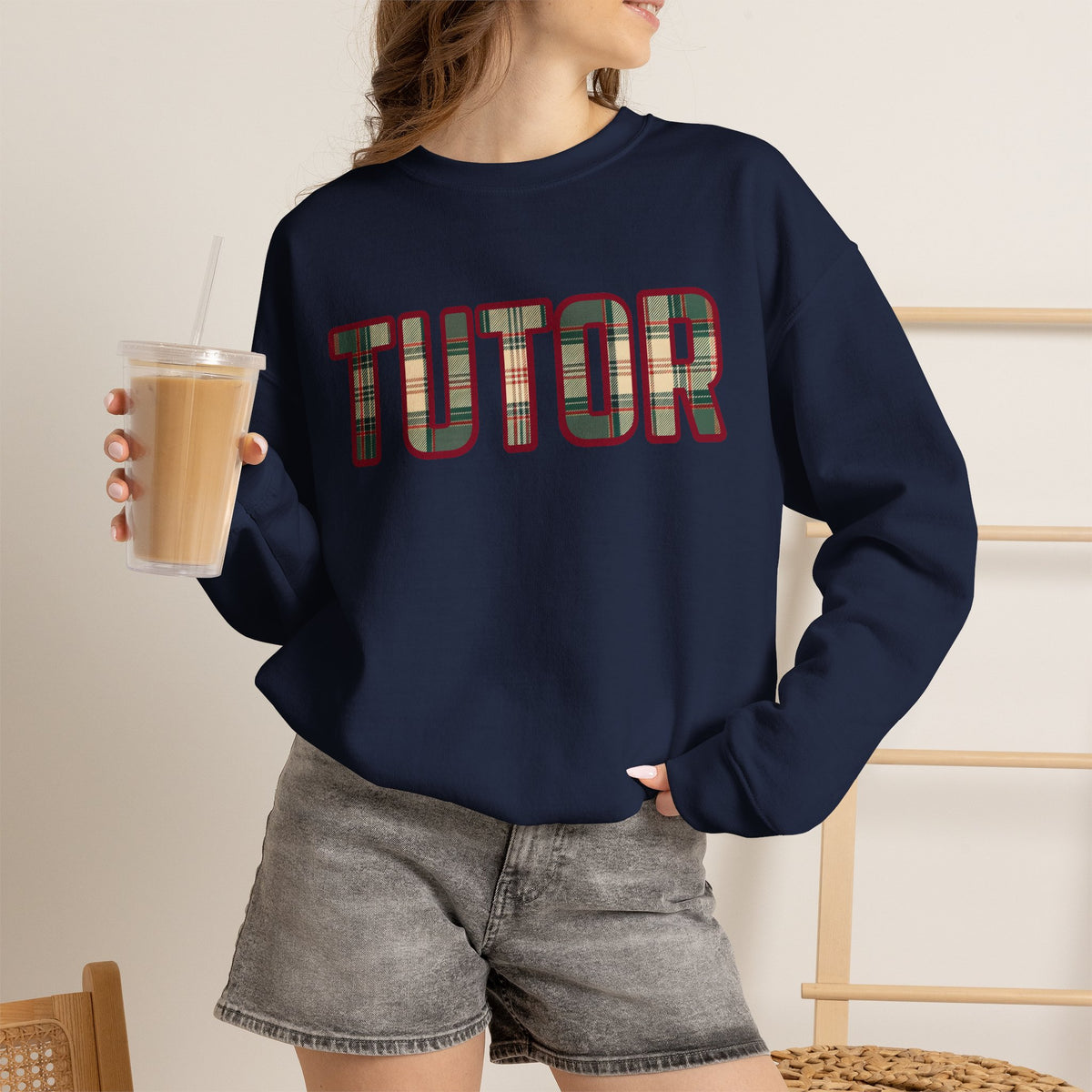 Tutor Plaid Sweatshirt, Teacher Appreciation Gift, Tutoring Crewneck, Teacher Sweater, Gift for Tutor, Plaid Font Sweatshirt" Plaid TrendTop